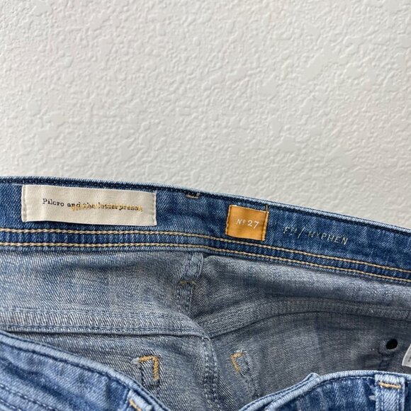 Pilcro and the Letterpress Hyphen Distressed Stretch Denim Blue Jeans Womens 27 - Picture 2 of 8